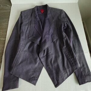 G.I.L.I Purple leather open front jacket Size )